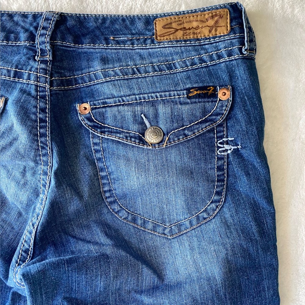 Seven7 Denim Mid-Rise Cropped Capri Jeans - Size 12 - Picture 9 of 12